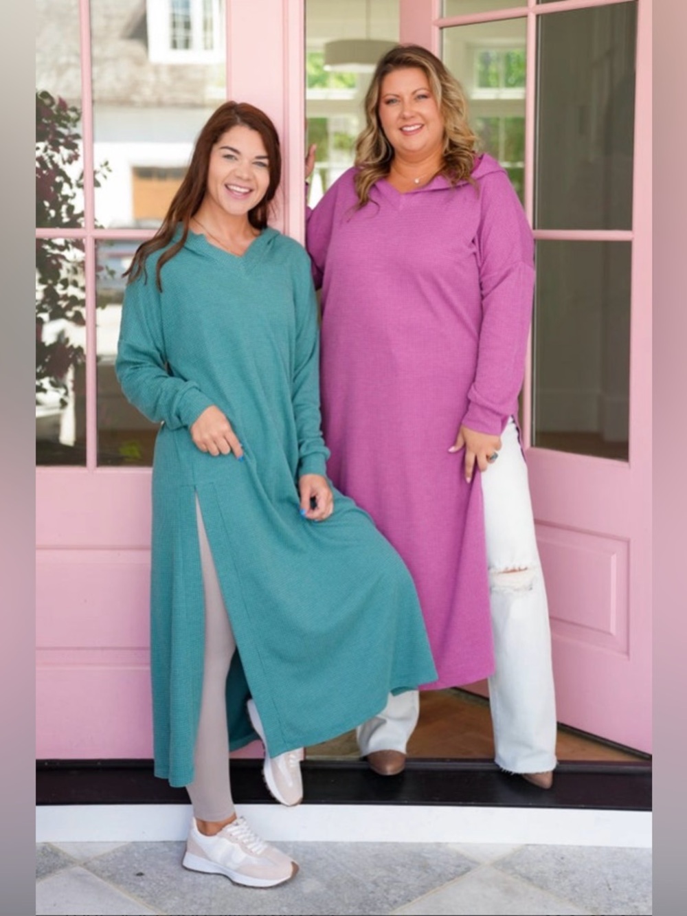 Long Sleeve/Long Length Hoodie -Teal